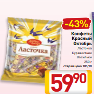 Акция - Конфеты Красный Октябрь Ласточка Буревестник Васильки 250 г