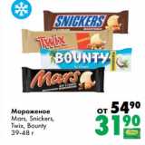 Магазин:Prisma,Скидка:Мороженое Mars, Snickers, Twix, Bounty 