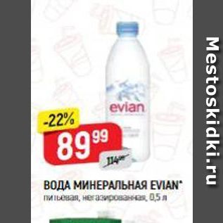 Акция - ВОДА МИНЕРАЛЬНАЯ EVIAN