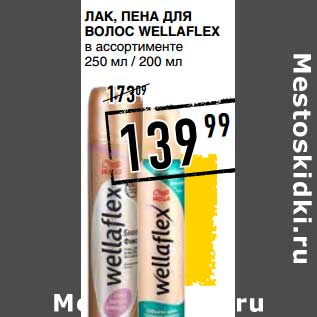 Акция - ЛАК, ПЕНА ДЛЯ ВОЛОС WELLAFLEX