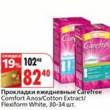 Магазин:Окей,Скидка:Прокладки ежедневные Carefree Comfort Алоэ/Cotton Extract /Flexiform White 