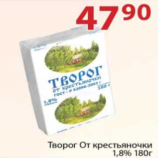 Акция - Творог От крестьяночки 1,8%