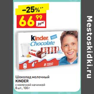 Акция - Шоколад молочный Kinder