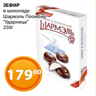 Акция - ЗЕФИР в шоколаде Шармэль Пломбир "Ударница" 250г