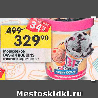 Акция - Мороженое Baskin Robbins