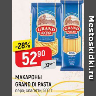 Акция - МАКАРОНЫ GRAND DI PASTA