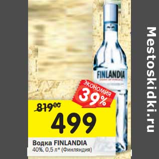 Акция - Водка Finlandia 40%