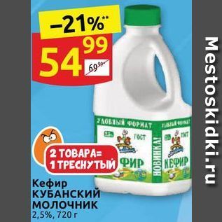 Акция - Кефир КУБАНСКИЙ молочник