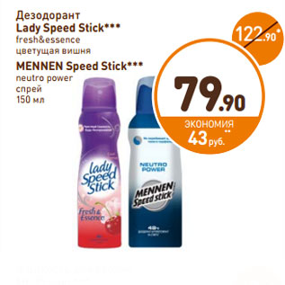 Акция - Дезодорант-антиперспирант mennen lady speed stick