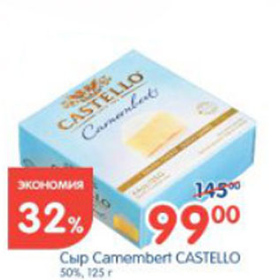 Акция - СЫР CAMEMBERT CASTELLO