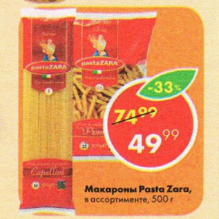 Акция - Макароны Pasta Zara