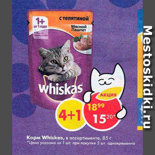 Акция - корм для кошек Whiskas