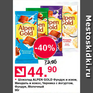 Акция - Шоколад Alpen Gold