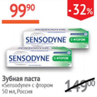 Акция - Зубная паста Sensodyne с фтором Россия