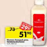 Магазин:Перекрёсток,Скидка:Молоко Каждый день ТЮМЕНЬМОЛОКО 3,2%