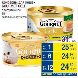 Акция - Консервы для кошек Gourmet Gold