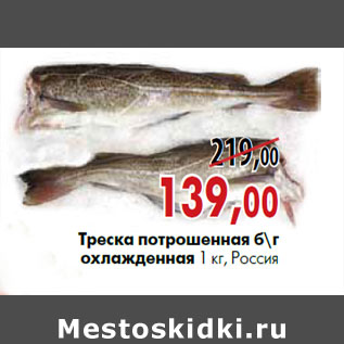 Акция - Треска потрошенная бг охлажденная 1 кг, Россия