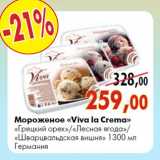 Магазин:Наш гипермаркет,Скидка:Мороженое «Viva la Crema» «Грецкий орех»/«Лесная ягода»/«Шварцвальдская вишня» 1300 мл Германия
