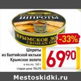 Магазин:Билла,Скидка:Шпроты
из балтийской
кильки
Крымское
золото
