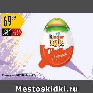 Акция - Изделие KINDER JOY