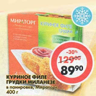 Акция - Куриное филе грудки Миланезе в панировке, Мираторг