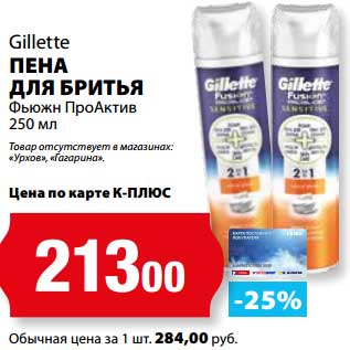 Акция - Пена для бритья Фьюжн ПроАктив Gillette