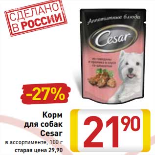 Акция - Корм для собак Cesar