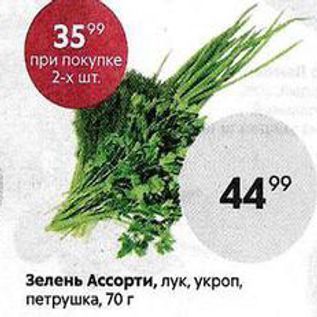 Акция - Зелень Ассорти, лук, укроп, петрушка, 70 г