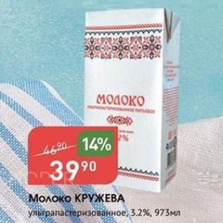 Акция - Молоко КРУЖЕВА 3,2%