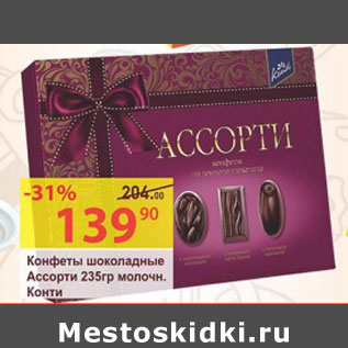 Акция - Конфеты шоколадные Ассорти молочный Конти