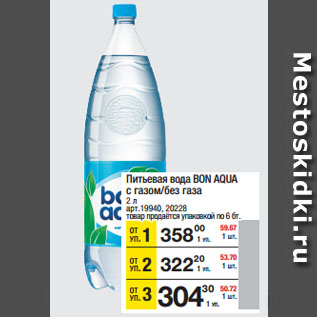 Акция - Питьевая вода BON AQUA с газом/без газа