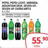 Магазин:Selgros,Скидка:PEPSI, PEPSI LIGHT, MIRINDA,
MOUNTAIN DEW, SEVEN UP,
SEVEN UP ЛАЙМ МЯТА