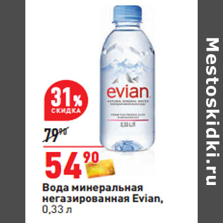 Акция - Вода минеральная негазированная Evian,