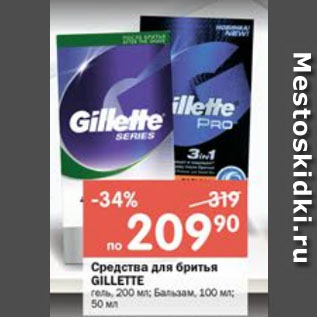 Акция - Средство для бритья Gillette