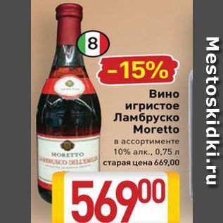 Акция - Вино игристое Ламбруско Moretto