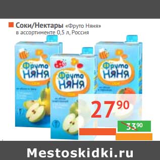 Акция - Соки/нектары "Фруто Няня"