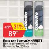 Авоська Акции - Пена для бритья ЖИЛЛЕТТ
Для чувствительной кожи/
Лимон-лайм