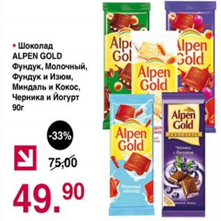 Акция - Шоколад Alpen Gold