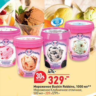 Акция - Мороженое Baskin Robbins