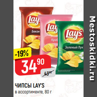 Акция - ЧИПСЫ LAY’S