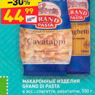 Акция - Макаронные изделия Grand Di Pasta