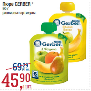 Акция - Пюре GERBER