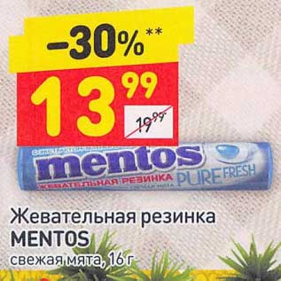 Акция - Жевательная резинка Mentos