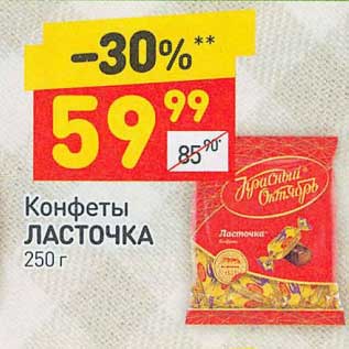 Акция - Конфеты Ласточка