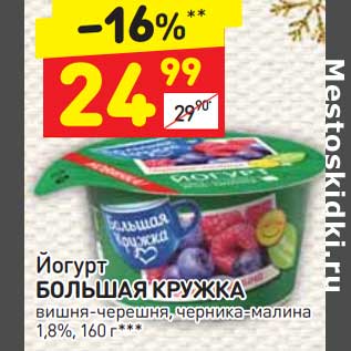 Акция - Йогурт Большая кружка 1,8%
