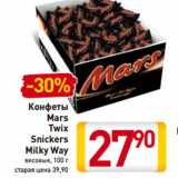 Магазин:Билла,Скидка:Конфеты
Mars
Twix
Snickers
Milky Way
