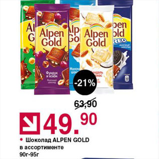 Акция - Шоколад Alpen Gold