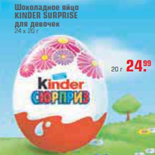 Акция - Шоколадное яйцо KINDER SURPRISE для девочек