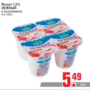 Акция - Йогурт 1,2% НЕЖНЫЙ в ассортименте