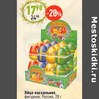 Акция - Яйцо пасхальное фигурное, Россия
